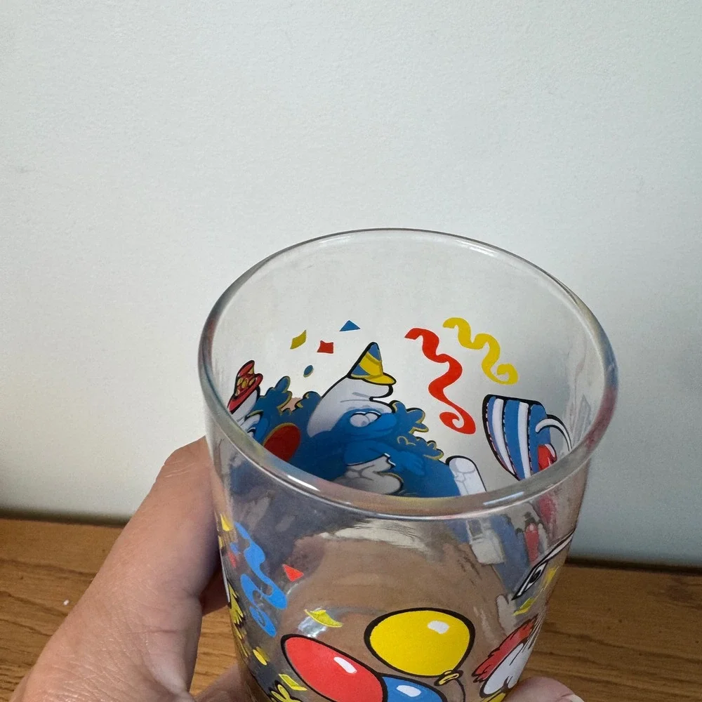 Vintage 1983 Clumsy Smurf Glass‎ Peyo Wallace Berrie Drinking Glass